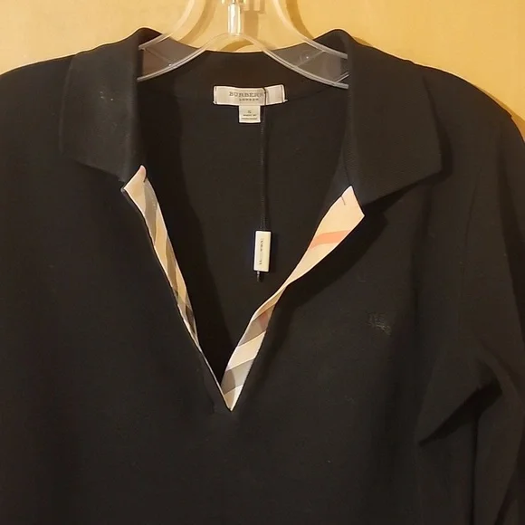 Burbury black polo top 3/4 sleeves size small worn once - Picture 2 of 4